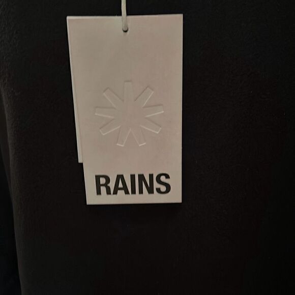 Rains Men's Size L Fleece Crewneck Sweatshirt Black Relaxed Fit Pullover New - Picture 4 of 7